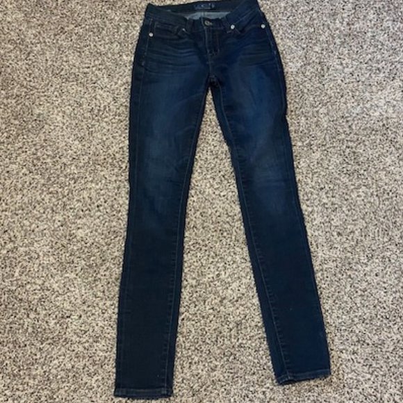 LUCKY BRAND * Dark Wash BROOKE SKINNY * Stretch JEANS * 00 / 24 R * EUC - Picture 1 of 9